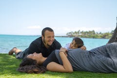 Growing a Young, Happy Island Family stock image Growing a Young, Happy Island Family stock image