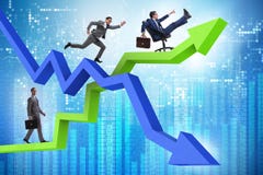 The growth and decline concept with businessmen royalty free illustration The growth and decline concept with businessmen royalty free illustration