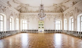 Großer Hall-Ballsaal im Rundale Palast lizenzfreie stockbilder Großer Hall-Ballsaal im Rundale Palast lizenzfreie stockbilder