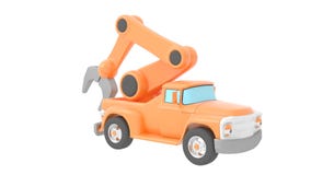 Gru del camion del giocattolo isolata sopra backgroung bianco rappresentazione 3d illustrazione di stock Gru del camion del giocattolo isolata sopra backgroung bianco rappresentazione 3d illustrazione di stock