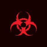 Grunge biohazard symbool op witte achtergrond wordt geïsoleerd die Vector illustratie stock illustratie Grunge biohazard symbool op witte achtergrond wordt geïsoleerd die Vector illustratie stock illustratie