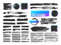 Grunge brush strokes. Watercolor paintbrush stroke line. Dirty square frames, messy brushes and decoration rectangular stock illustration Grunge brush strokes. Watercolor paintbrush stroke line. Dirty square frames, messy brushes and decoration rectangular stock illustration