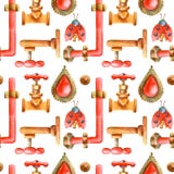 Grunge Watercolor Seamless Pattern In Retro Style With Steampunk Elements Royalty Free Stock Photos Grunge Watercolor Seamless Pattern In Retro Style With Steampunk Elements Royalty Free Stock Photos