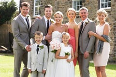 Grupo da família no casamento foto de stock Grupo da família no casamento foto de stock