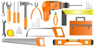 Grupo da ferramenta Cole??o do equipamento para o reparo - vetor ilustração royalty free Grupo da ferramenta Cole??o do equipamento para o reparo - vetor ilustração royalty free