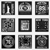 Grupo da forma da tipografia de New York, gráficos do t-shirt Fotos de Stock Grupo da forma da tipografia de New York, gráficos do t-shirt Fotos de Stock