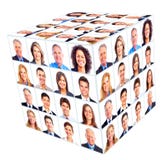 Grupo da pessoa do negócio. Colagem do cubo. Foto de Stock Grupo da pessoa do negócio. Colagem do cubo. Foto de Stock