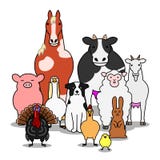 Grupo de animais da exploração agrícola ilustração royalty free Grupo de animais da exploração agrícola ilustração royalty free