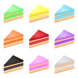 Grupo de bolos de queijo isolados no fundo branco Vector a ilustração de bolos doces coloridos para seu projeto ilustração do vetor Grupo de bolos de queijo isolados no fundo branco Vector a ilustração de bolos doces coloridos para seu projeto ilustração do vetor