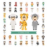 Grupo de 40 caráteres animais do traje ilustração do vetor Grupo de 40 caráteres animais do traje ilustração do vetor