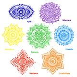 Grupo de 7 chakras ilustração do vetor Grupo de 7 chakras ilustração do vetor