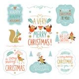 Grupo de elementos da rotulação e do gráfico do Natal ilustração stock Grupo de elementos da rotulação e do gráfico do Natal ilustração stock