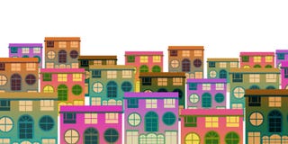 Grupo de estilo pequeno aglomerado da cidade das construções ilustração do vetor Grupo de estilo pequeno aglomerado da cidade das construções ilustração do vetor
