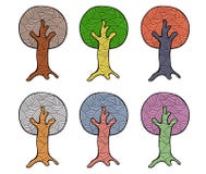 Grupo de ilustrações tiradas mão, árvore estilizado decorativa decorativa do vetor Ilustrações gráficas isoladas no backgroun bra ilustração royalty free Grupo de ilustrações tiradas mão, árvore estilizado decorativa decorativa do vetor Ilustrações gráficas isoladas no backgroun bra ilustração royalty free