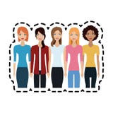 grupo de imagem bonita do ícone das mulheres ilustração stock grupo de imagem bonita do ícone das mulheres ilustração stock