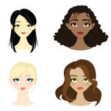 Grupo de mulheres bonitas da nação diferente ilustração royalty free Grupo de mulheres bonitas da nação diferente ilustração royalty free
