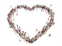 Grupo de personas grande en la forma de un corazón Grupo de personas grande en la forma de un corazón