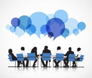 Grupo de pessoas que discute em torno da tabela ilustração do vetor Grupo de pessoas que discute em torno da tabela ilustração do vetor