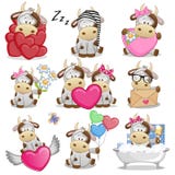 Grupo de vaca bonito dos desenhos animados ilustração stock Grupo de vaca bonito dos desenhos animados ilustração stock