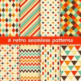Grupo decorativo do vetor de 8 testes padrões sem emenda retros ilustração do vetor Grupo decorativo do vetor de 8 testes padrões sem emenda retros ilustração do vetor