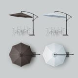 Grupo do guarda-chuva exterior branco do café da praia de Brown ilustração royalty free Grupo do guarda-chuva exterior branco do café da praia de Brown ilustração royalty free