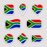 Grupo do vetor da bandeira de África do Sul Sul - coleção africana das etiquetas das bandeiras Ícones geométricos isolados Nacion ilustração do vetor Grupo do vetor da bandeira de África do Sul Sul - coleção africana das etiquetas das bandeiras Ícones geométricos isolados Nacion ilustração do vetor