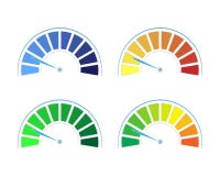 Grupo do vetor de calibres coloridos ilustração royalty free Grupo do vetor de calibres coloridos ilustração royalty free