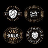 Grupo do vetor de etiquetas da cerveja no estilo retro Emblemas da cervejaria da cerveja do ofício do vintage, logotipo, etiqueta Fotografia de Stock Royalty Free Grupo do vetor de etiquetas da cerveja no estilo retro Emblemas da cervejaria da cerveja do ofício do vintage, logotipo, etiqueta Fotografia de Stock Royalty Free