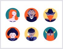 Grupo do ícone dos caráteres ilustração do vetor Grupo do ícone dos caráteres ilustração do vetor