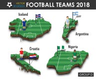 Grupo nacional D de los equipos de fútbol 2018 El futbolista y la bandera en país del diseño 3d trazan Fondo aislado Vector para Foto de archivo libre de regalías Grupo nacional D de los equipos de fútbol 2018 El futbolista y la bandera en país del diseño 3d trazan Fondo aislado Vector para Foto de archivo libre de regalías
