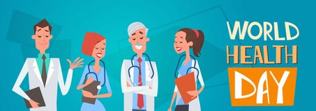 Grupowych Medial lekarek Drużynowych klinik Światowych zdrowie dnia Szpitalny pojęcie ilustracji Grupowych Medial lekarek Drużynowych klinik Światowych zdrowie dnia Szpitalny pojęcie ilustracji