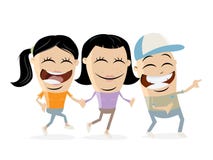 Grupp av lycklig tonårclipart royaltyfri illustrationer Grupp av lycklig tonårclipart royaltyfri illustrationer