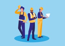 Grupp av teckenet för arbetarindustrialsavatar stock illustrationer Grupp av teckenet för arbetarindustrialsavatar stock illustrationer