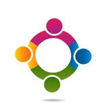 Gruppo di gente di lavoro di squadra che forma un'icona del cerchio royalty illustrazione gratis Gruppo di gente di lavoro di squadra che forma un'icona del cerchio royalty illustrazione gratis