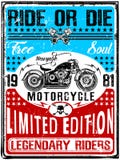 Gráfico do t-shirt da motocicleta do vintage ilustração do vetor Gráfico do t-shirt da motocicleta do vintage ilustração do vetor