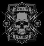 Gráfico do t-shirt do relâmpago do crânio do respeito ilustração do vetor Gráfico do t-shirt do relâmpago do crânio do respeito ilustração do vetor