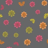 Grå blom- sömlös repetitionmodell för vektor stock illustrationer Grå blom- sömlös repetitionmodell för vektor stock illustrationer