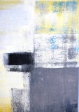 Grå färger och guling abstrakta Art Painting royaltyfria bilder Grå färger och guling abstrakta Art Painting royaltyfria bilder