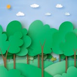 Grön konst för papper för skog- och naturlandskapbakgrund utformar vektor illustrationer Grön konst för papper för skog- och naturlandskapbakgrund utformar vektor illustrationer