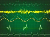 grön waveform för bakgrund royaltyfri illustrationer grön waveform för bakgrund royaltyfri illustrationer
