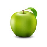 Gröna Apple som är realistisk med bladet Detaljerad 3d illustration Isolat royaltyfri illustrationer Gröna Apple som är realistisk med bladet Detaljerad 3d illustration Isolat royaltyfri illustrationer