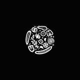 Grönsaklogo på svart bakgrund vektor illustrationer Grönsaklogo på svart bakgrund vektor illustrationer