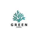 Grüne korallenrote Logoentwurfs-Vektorschablone stock abbildung Grüne korallenrote Logoentwurfs-Vektorschablone stock abbildung