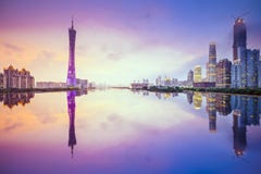 Guangzhou, de Stadshorizon van China stock foto's Guangzhou, de Stadshorizon van China stock foto's
