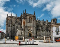 Guarda, Portugal`s medieval gothic Cathedral with Manueline influences. Work began in 1390 continuing until mid-16th royalty free stock photo Guarda, Portugal`s medieval gothic Cathedral with Manueline influences. Work began in 1390 continuing until mid-16th royalty free stock photo