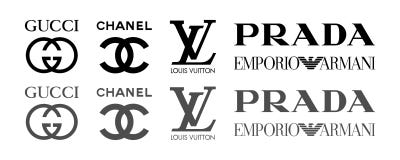Gucci, Chanel, Louis Vuitton, Prada 