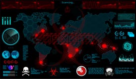 gui Virus du monde dans le style de HUD illustration de vecteur gui Virus du monde dans le style de HUD illustration de vecteur
