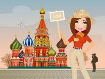 Guide Tour In Russia Stock Photo