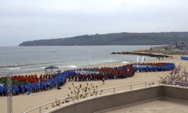 Guinness världsrekorduppsättning i den Varna Bulgarien arkivbild Guinness världsrekorduppsättning i den Varna Bulgarien arkivbild