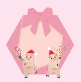 Guirlande de Noël avec deux porcs et boutons-pression illustration de vecteur Guirlande de Noël avec deux porcs et boutons-pression illustration de vecteur